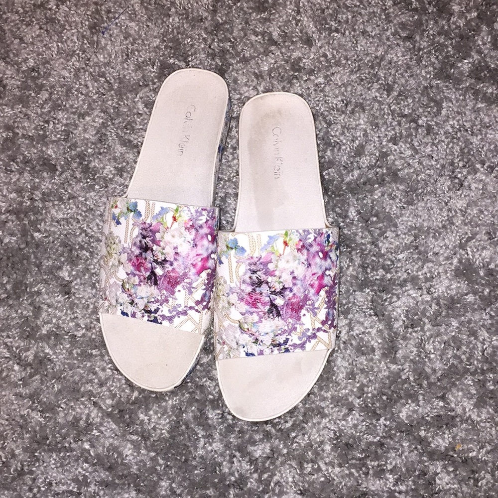 Calvin Klein Floral Logo Sandals
